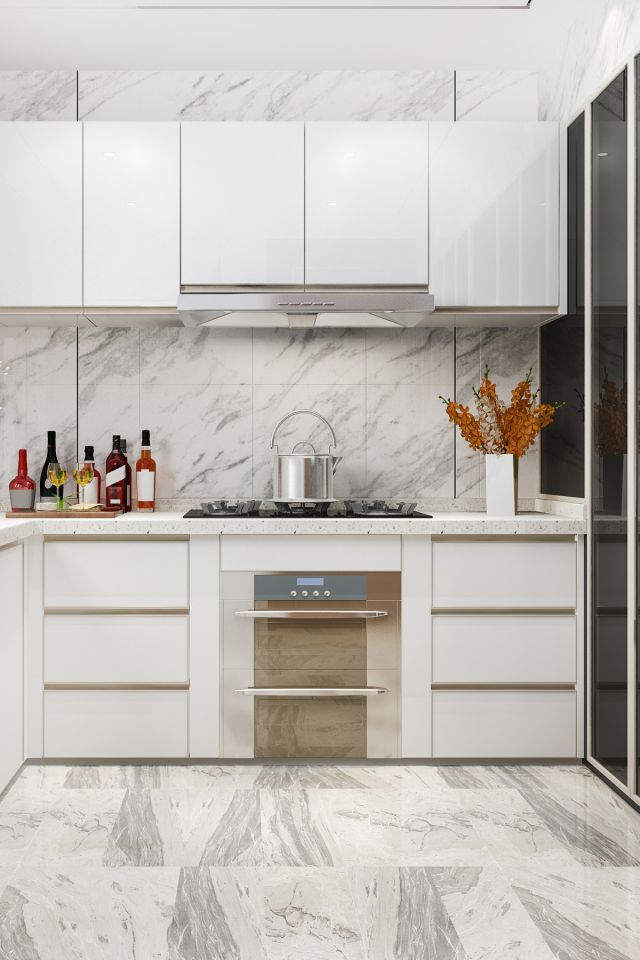 Image of a white kitchen